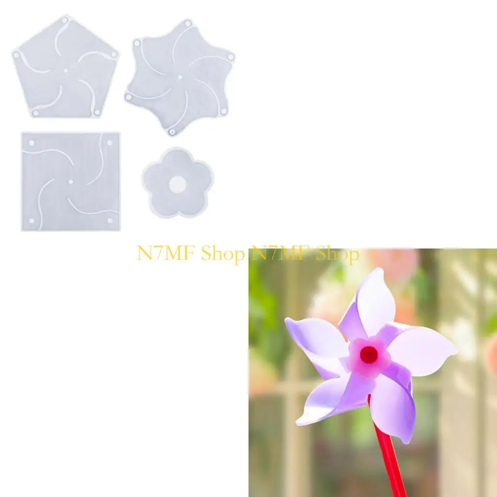 

N7MF Silicone Rotating Windmill Resin Epoxy Mold Crystal Jewelry Casting Mould Home Office Desktop Decor Making Molds