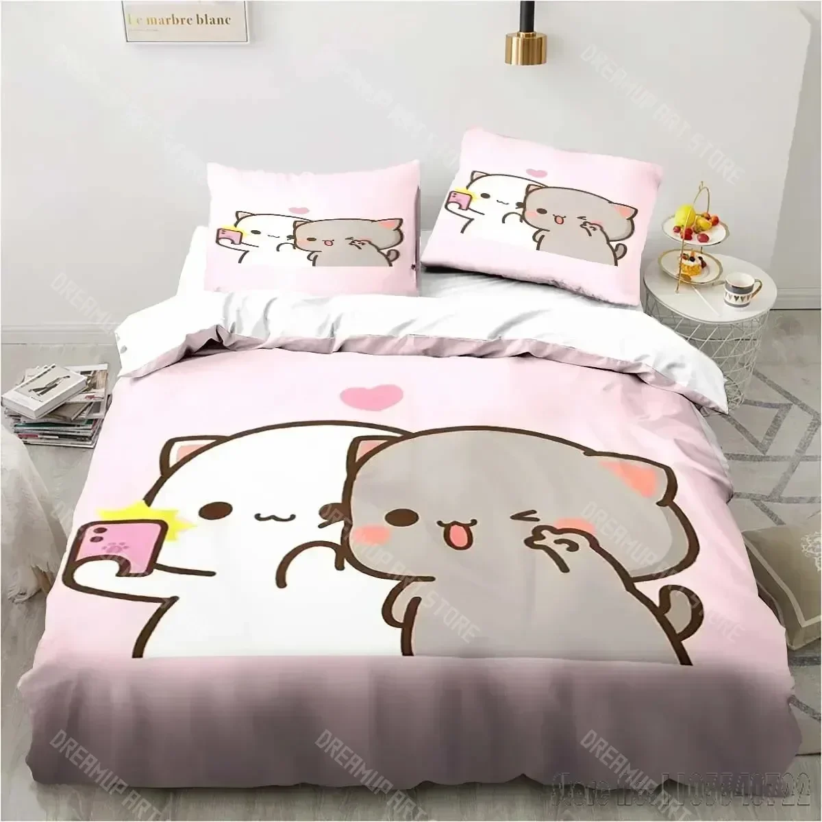 2026 3D Print Bubu Dudu Cartoon Bedding Set Three-piece Set Anime Adult Kid Bedroom Duvet Cover Sets Home Textiles Birthday Gift