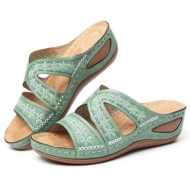 Sommer 2026 Damen-Sandalen mit offenen Zehen, Retro Rutschfeste Leder-Freizeitsandalen, Modische Vielseitige Damensandalen – Detail 40