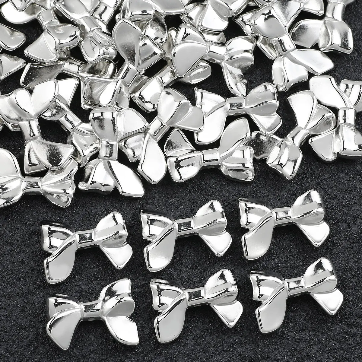 10 teile/los Weiß K Bowtie Perlen 32*24mm CCB Spacer Lose Für Schmuck Machen DIY Armbänder Halsketten Zubehör handwerk Liefert