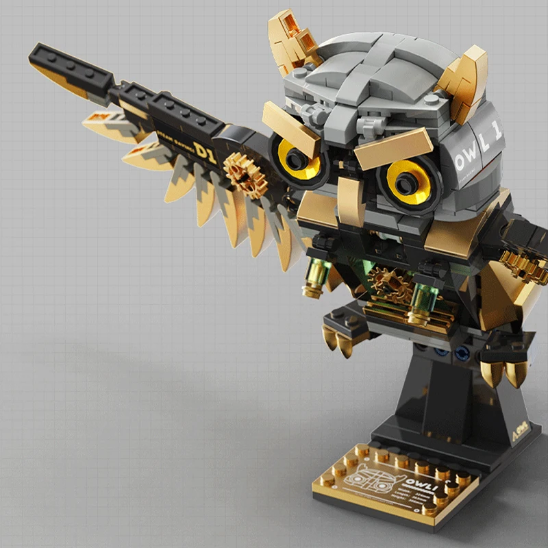 

Steampunk Da Vinci Mechanical Owl Building Blocks Toy Creative Brick Model for Display & Gift