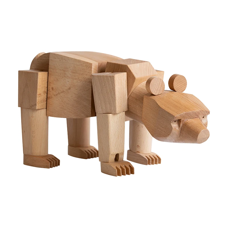 Big stupid bear wooden toy designer ornaments