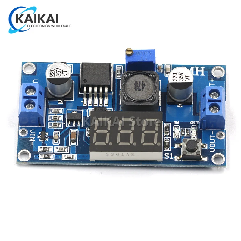 LM2596 BUCK 3A DC-DC Voltage Adjustable Step-Down Power Module + Blue LED Voltmeter