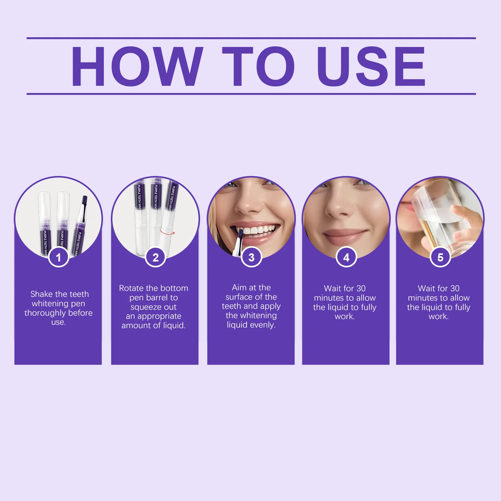 ORALHOE 3 قطعة/صندوق قلم تبييض الأسنان إزالة البقع الفعالة تصميم محمول سهل الاستخدام تركيبة خفيفة تأثير سريع طويل الأمد