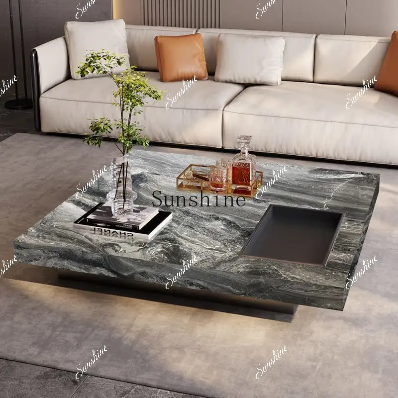 Imported natural marble square coffee table villa large apartment  FT