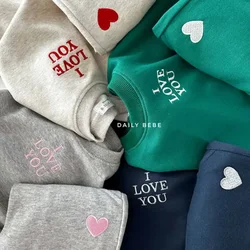 Children's Autumn/winter Fashionable Letter Pattern Loose-fit Sweatshirt 2-piece Set Casual Round Neck Boys Girls Outfits