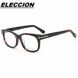 Óculos de acetato de alta qualidade masculino vintage itália marca design tom 5147 óculos miopia prescrição armação preto tf5176