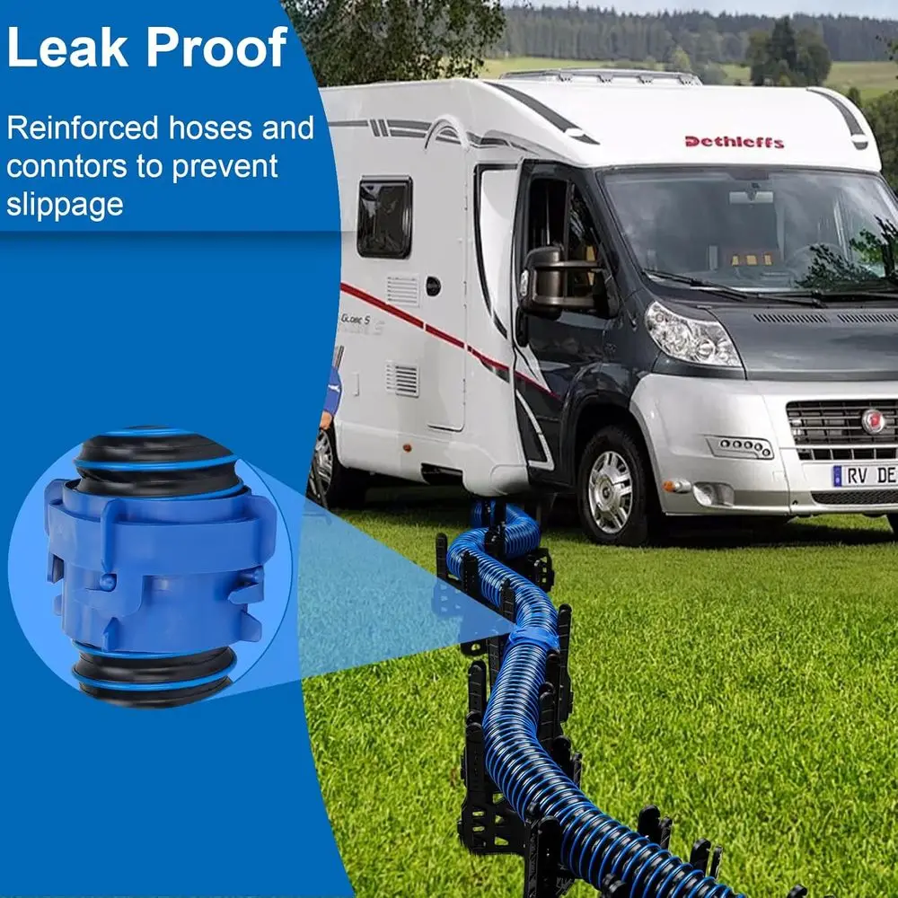 20 FT RV Sewer Hose, Sewer Hose for RV Camper - Includes 2 Attachable 10 ft Sewer Hose kit with Swivel Fitting, 90 Degree Clear