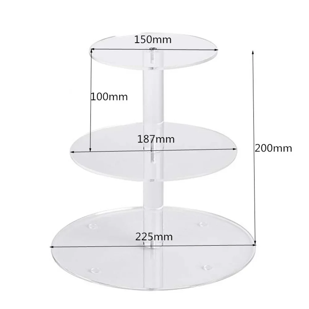 1 Set Acrylic Cake Stand 3 Layer For Wedding Party Birthday Baptism Bridal Shower Cake Shop Litchen Cake Dessert Display Shelf