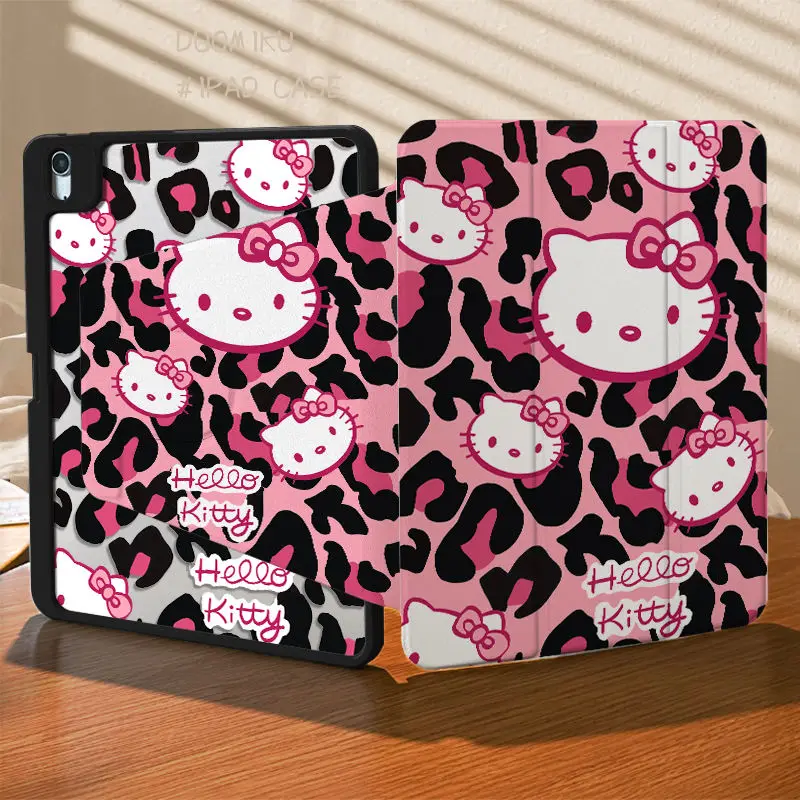 

Sanrios Cute Hello Kittys Ipad Tablet Shell Cartoon Desktop Rotary Flip Print Fashion Student Drop Proof Tablet Protective Shell