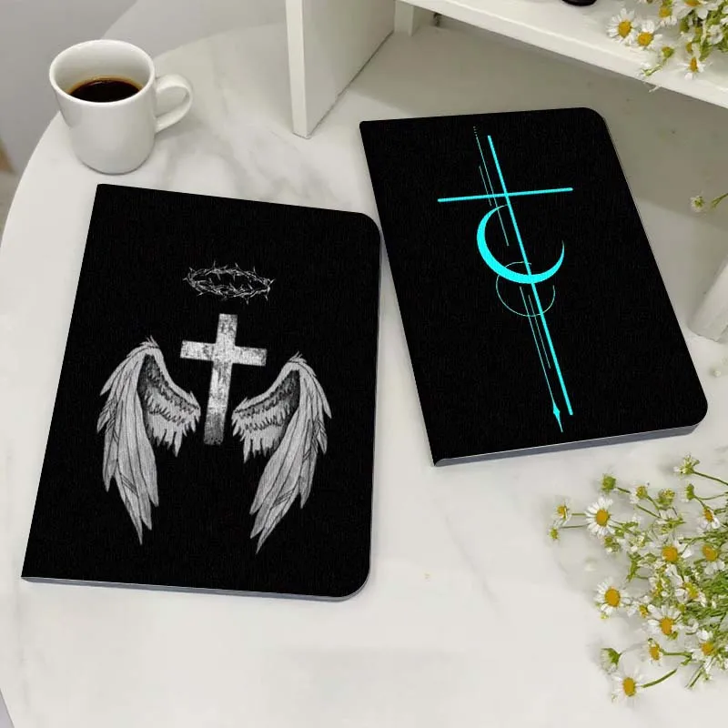 

Cross Crescent Line Art Tablet Case For Samsung Galaxy Tab S7 S8 S9 S10 FE Lite Gift