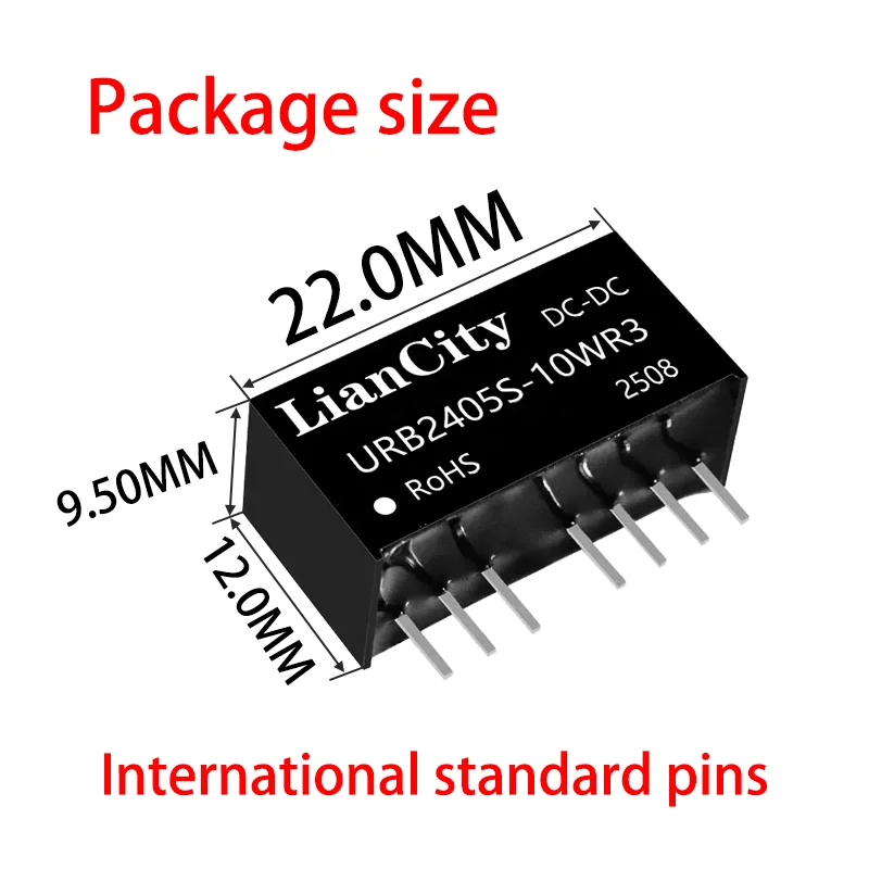 URB2405S-10WR3 Isolated DC-DC Module 1.5kV Insulation 9-36V to 5V Output with Short Circuit Protection