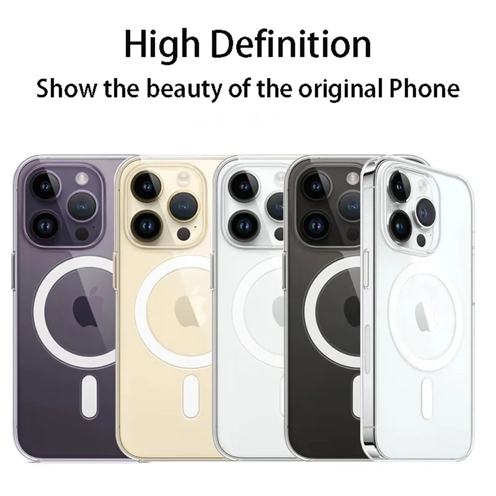 Magnetic Clear Slim Phone Cases for iPhone 15 Pro Max 14 Plus 13 12 11 Rugged Transparent Protective Phone Covers image 6