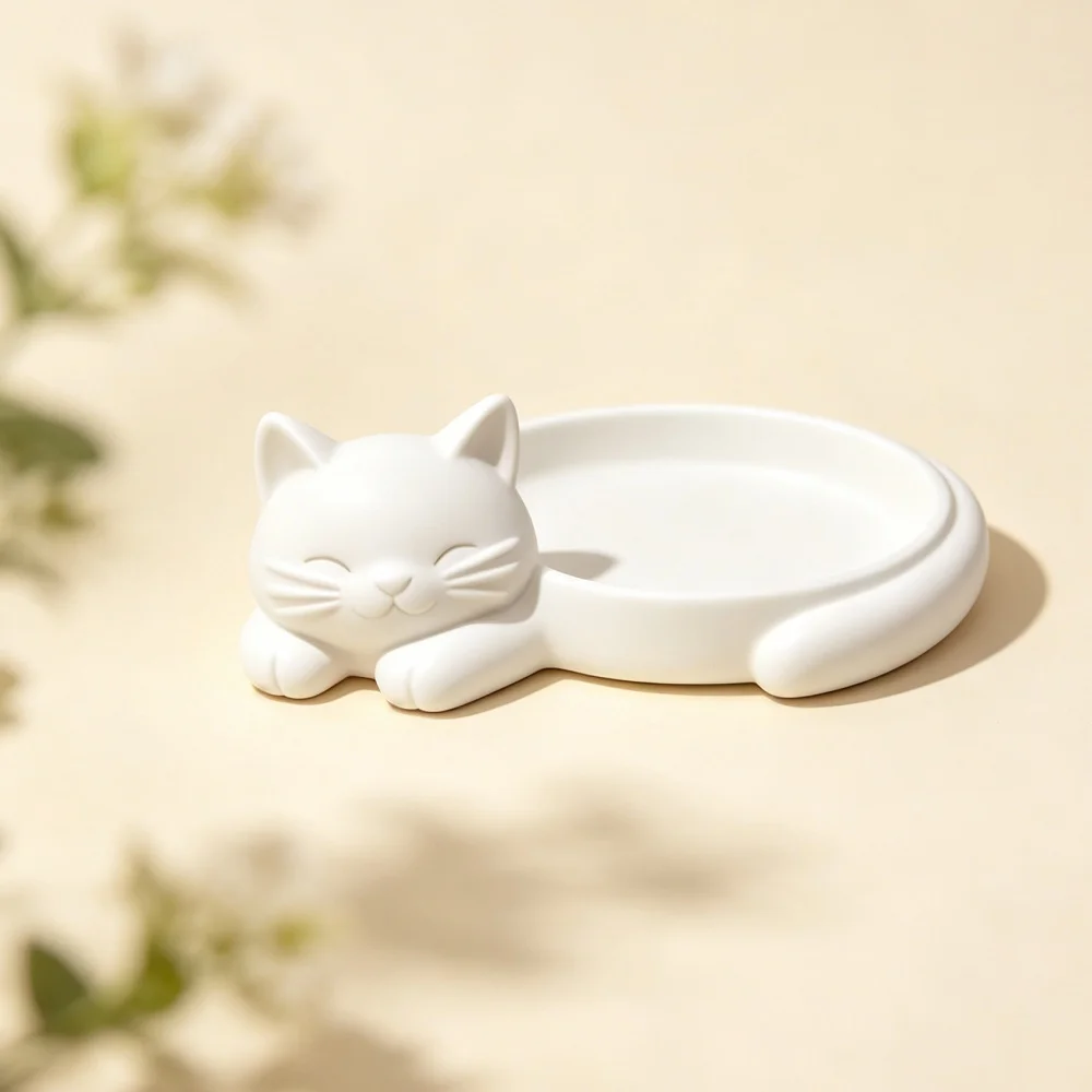 3D print cute animal dish for makeup remover organizer coffee pod holder entrance key tray decorative use