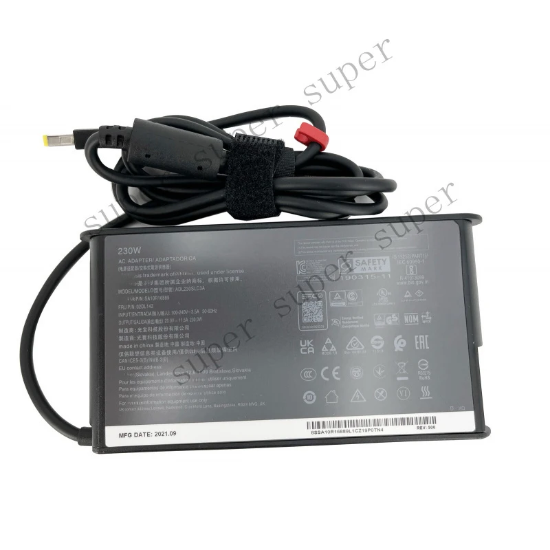 S+   Slim Tip 20V 11.5A 230W AC Adapter Charger For Lenovo Legion 7 16 IRX G9 Laptop