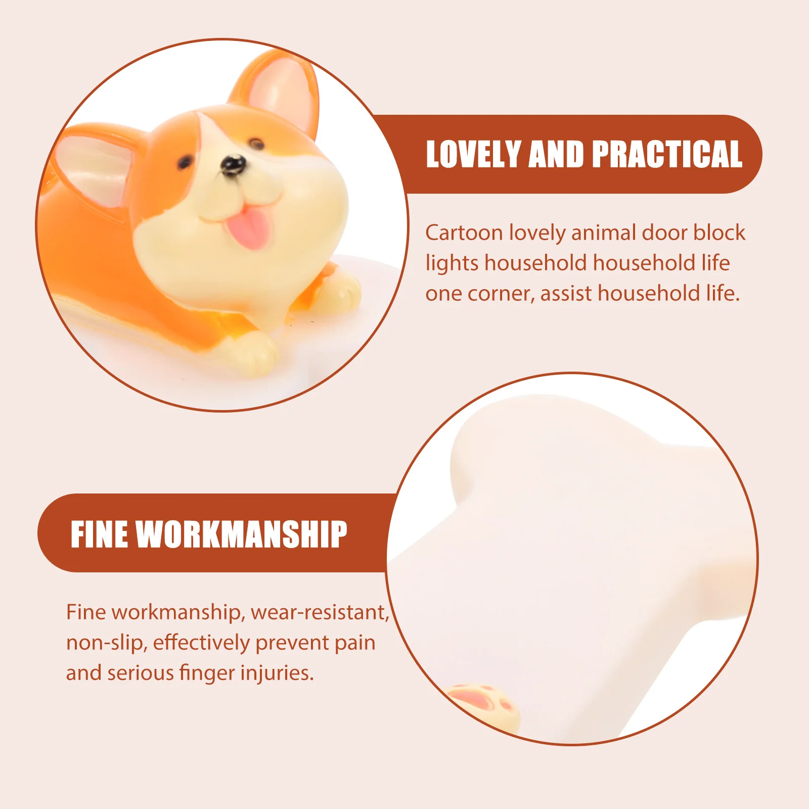 

Safety Door Wedge Cartoon Animals Anti-Collision PVC Non-Slip Simple Design Wear-Resistant Protects Doors Fingers