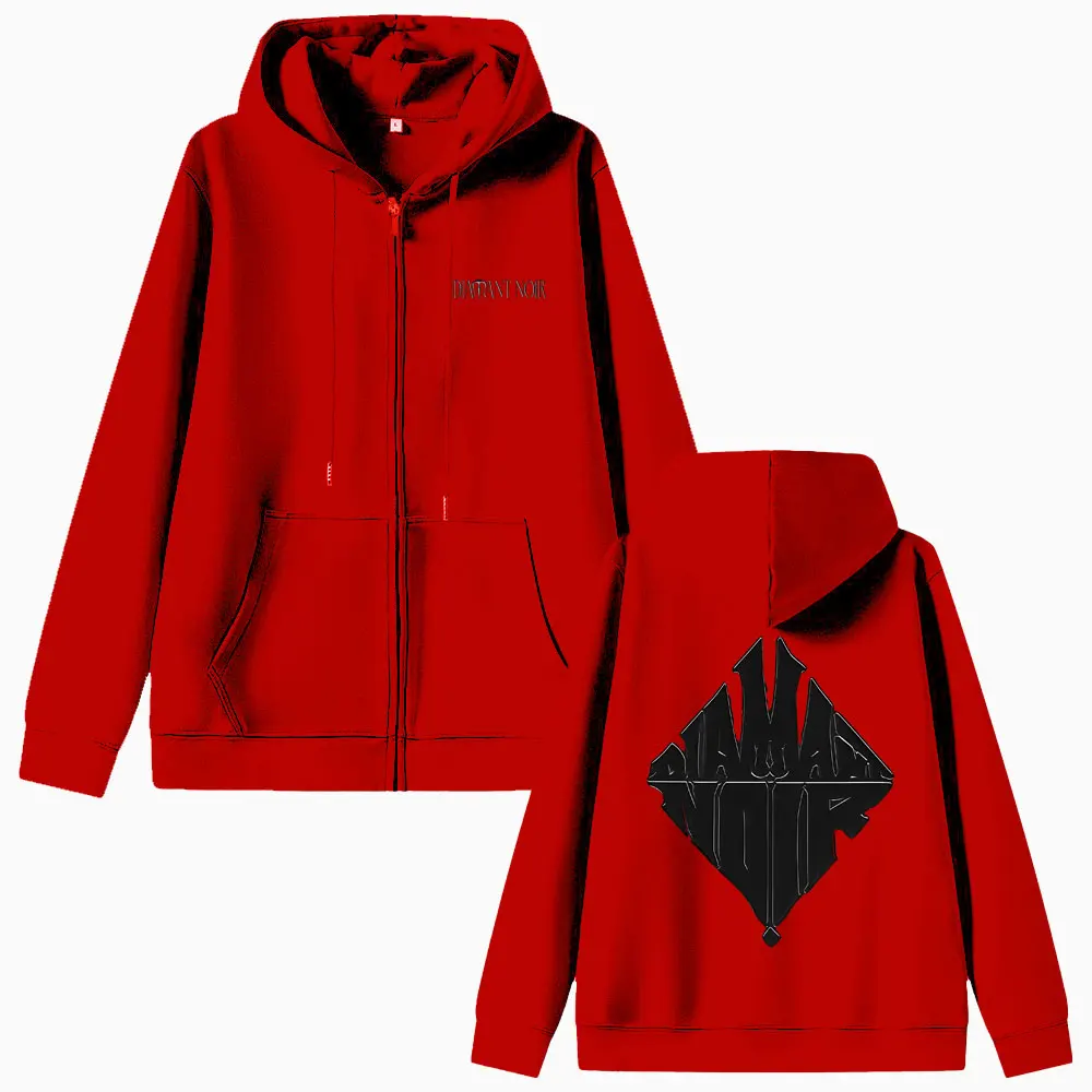 Rapper WeRenoi Diamant Noir Graphic Zipper Hoodie Men Women Hip Hop Fashion Pop Music Jacket Male Casual Vintage Zip Up Hoodies