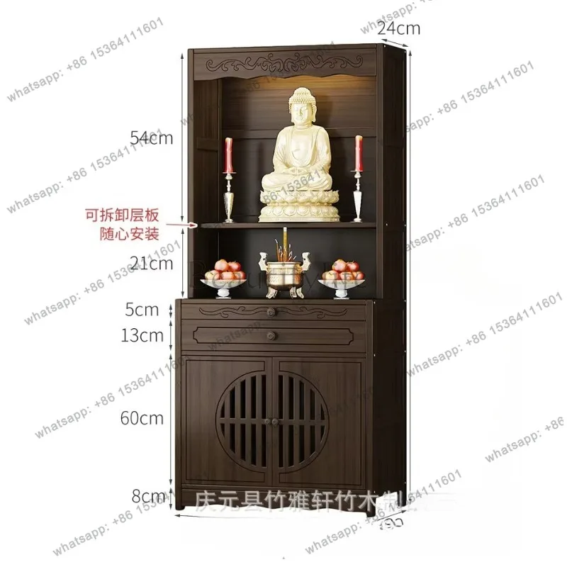 YJ New Chinese Style Buddha Shrine Cabinet Stand Altar Table for Home Worship Gods Buddha Statue Organizer