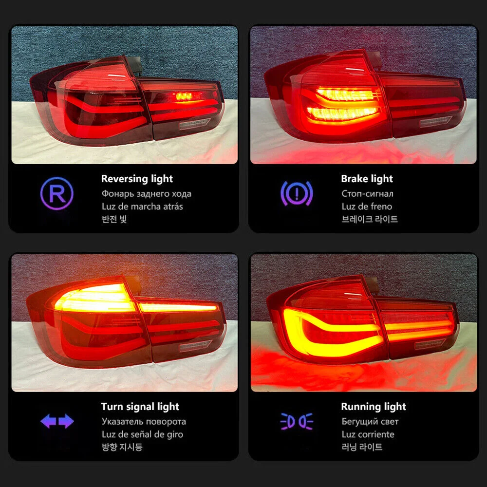 1 Pair Red Tailinghts For BMW 3-series F31 Sedan 2012-2018 LED Tail Light Tail Light Lamp Assembly