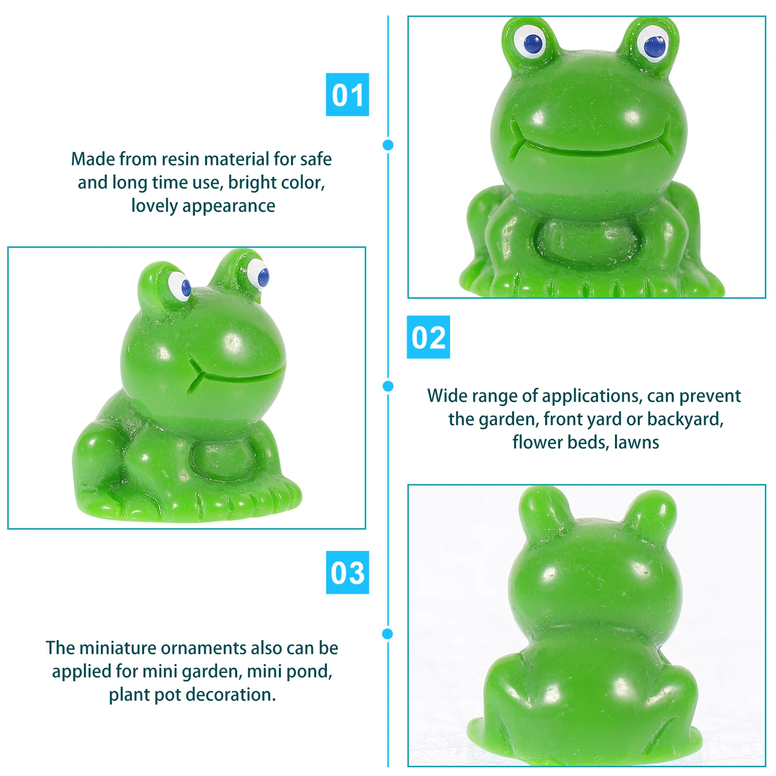 

30Pcs Mini Frogs Resin Micro Landscape Decorations Garden Ornaments Miniature Animal Statues for Flower Pots Lawn Yard