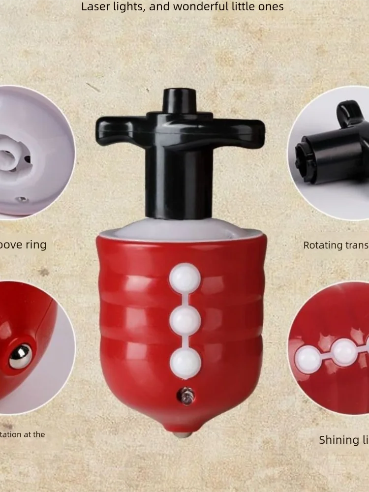 Jouets de toupie lumineuse rotative, toupie classique avec lumière LED et son, jouet de toupie portable, jouets de gyroscope pour enfants