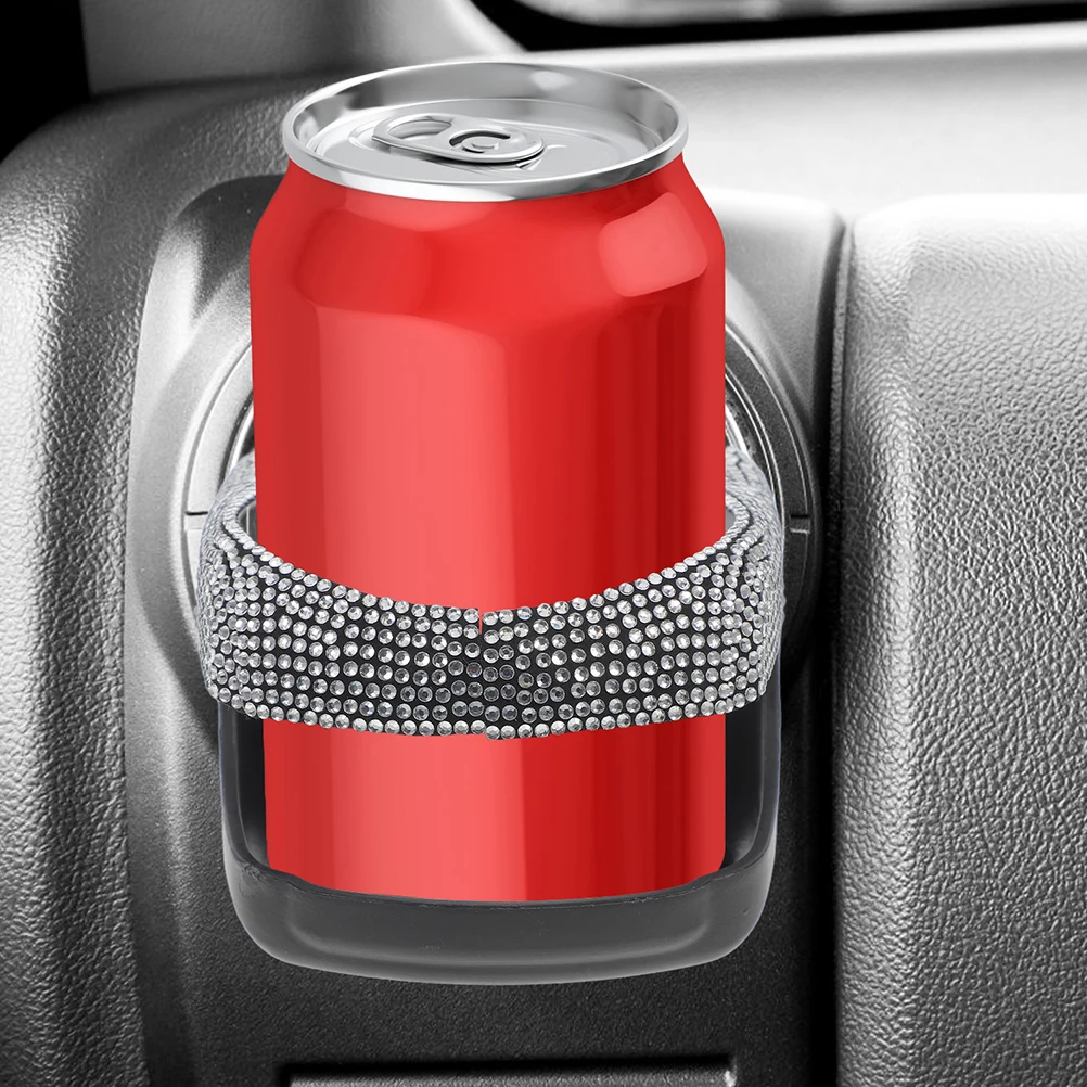 

2 Pcs Car Water Cup Holder Bling Auto Bottles Stand Plastic Air Vent Drink Mount Rhinestone Multi Functional Truck Beverage