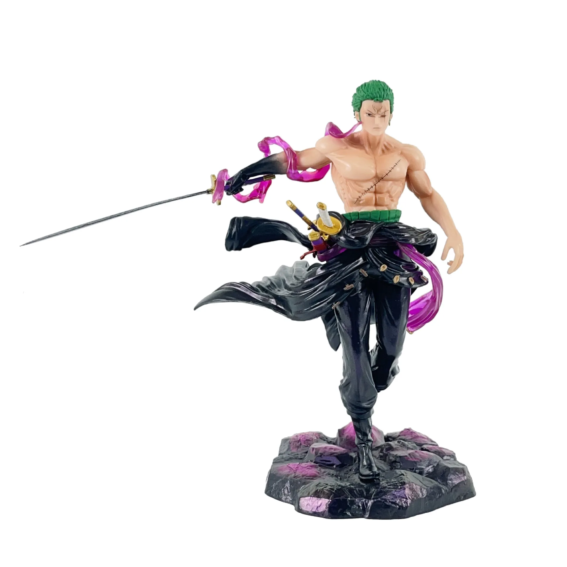 Bandai 20cm Anime One Piece Luffy Zoro Figure Three Knife Flow Shura Figure PVC Action Statue Model Doll Collection Toy Gift Kid