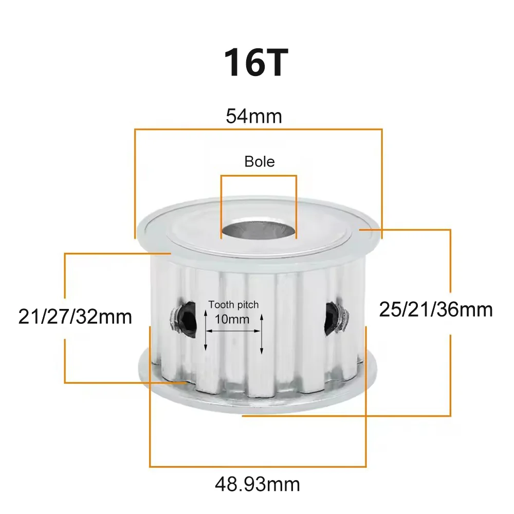T10 timing pulley 16T 18T AF type perforated 8-30mm belt width 20/25/30mm 16T/18T T10 synchronous pulley