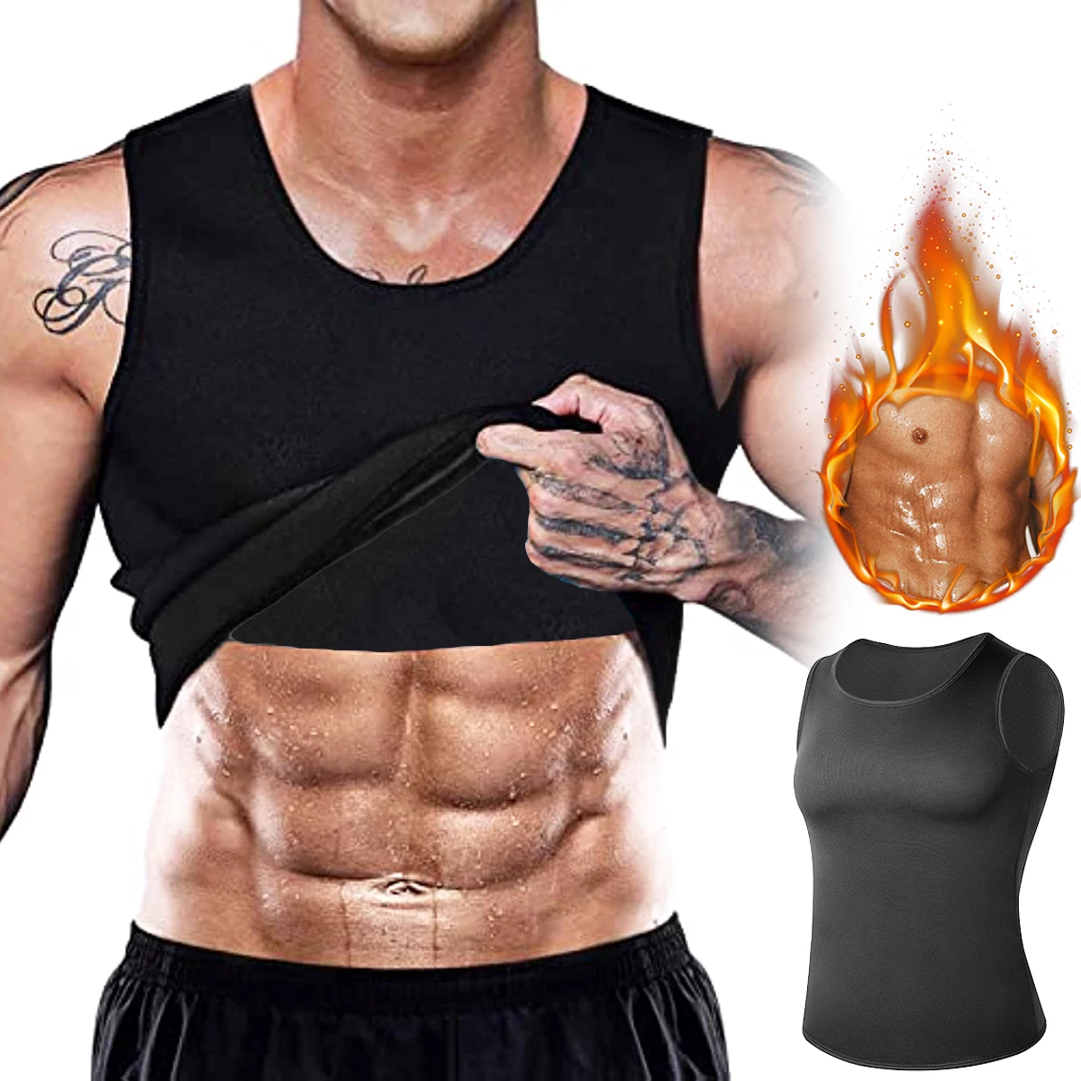 Moldeador de cuerpo de neopreno para hombres, traje de Sauna, chaleco de sudor, ropa interior adelgazante, camisa de pérdida de peso, quemador de