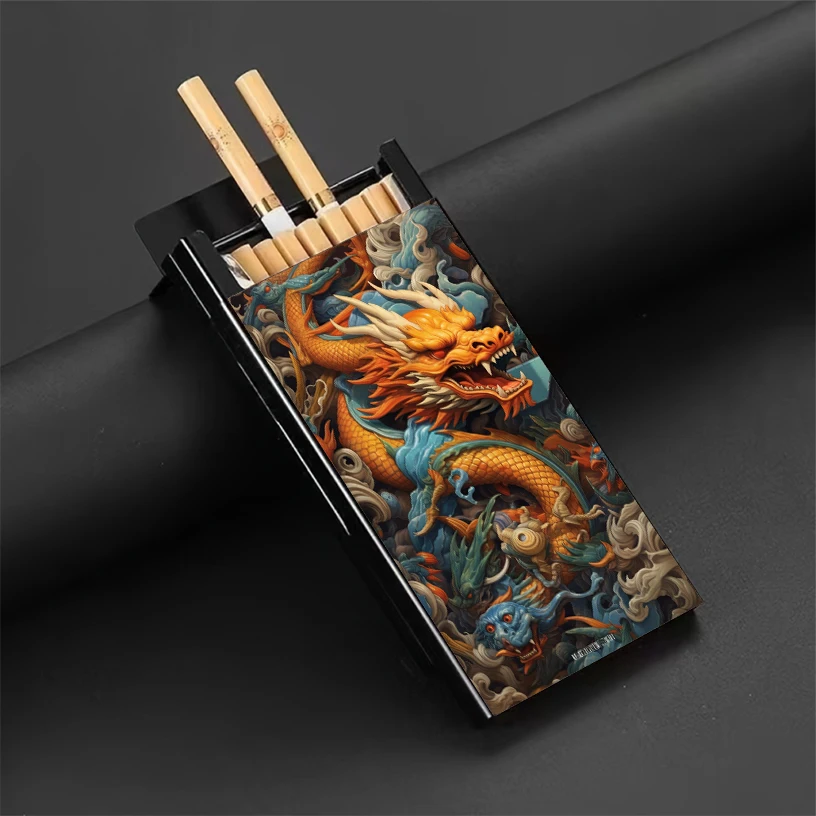 

The Theme of Mythical Beasts, Men's Cigarette Case, Cigarette Case, Birthday and Holiday Small Gift Cigarette Case