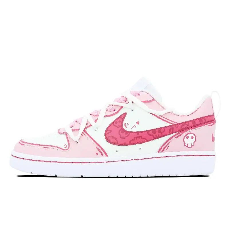 

[Custom Female Barbie Kid]Nike Court Borough Series Skateboard Shoes Women's Low-Top Yellow