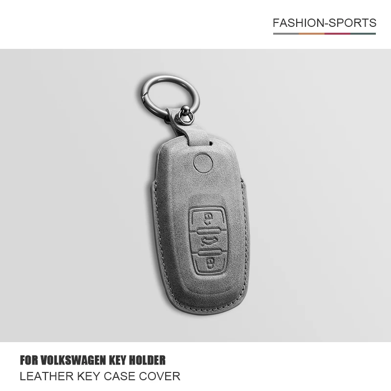

Leather Car Smart Key Case Cover Protector Shell Keychain Fob For VW Volkswagen Tiguan Touran Caddy Beetle Jetta Eos Golf Polo