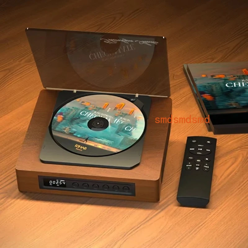 Wooden CD Player Two-way Bluetooth Built-in Speaker Multifunction CD Walkman Rechargeable Infrared Remote Control Retro Player