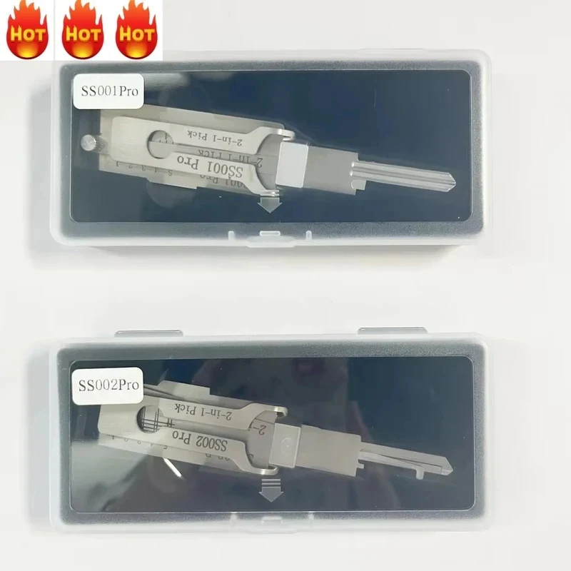 2 herramientas Lishi 2 en 1 SS002 SS001 pro KW1 KW5 SC1 SC4, herramienta Lishi para abrir cerraduras de puertas, herramienta manual profesional para cerrajeros.