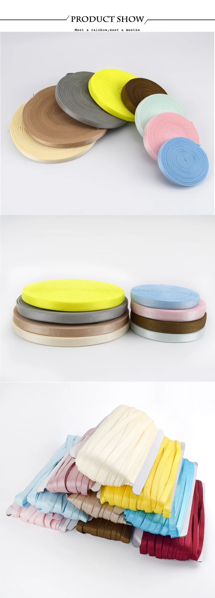 Meetee 5/10/20Meters 10mm Width Colored Elastic Bands Underwear Shoulder Strap Bra Nylon Webbing DIY Garment Sewing Accessories