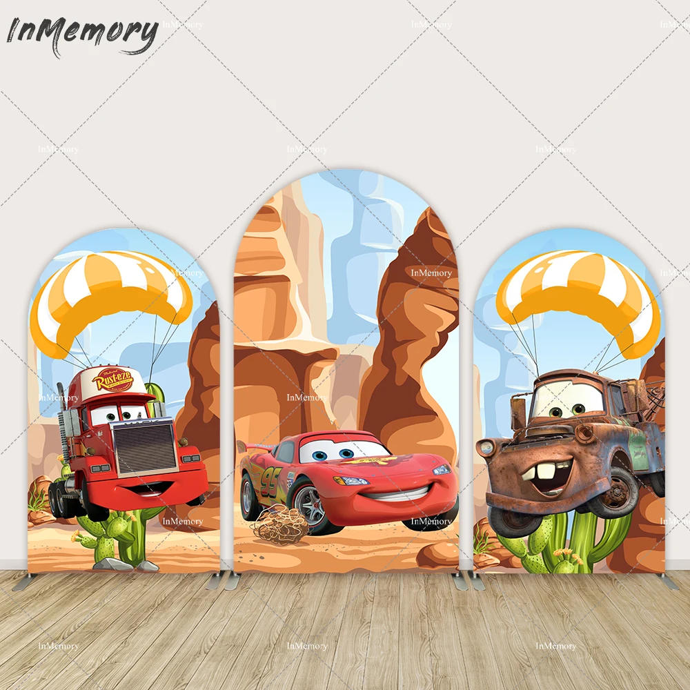

Cartoon Mcqueen Car Arch Backdrop Cover Birthday Party Supplies Background Boys Birthday Party Baby Shower Cake Table Decoration