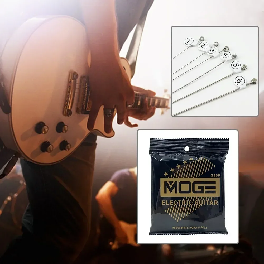 1 Set Practiced Nickel Plated Steel Guitar Strings For Electric Guitars Musical Instrument Accessories 15x11x0.5cm 09-42inch