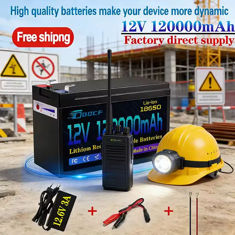 

202612V Battery 100Ah 18650 Rechargeable LiFePO4 Lithium Battery Built-in 5V 2.1A Usb Power Display Port Charger