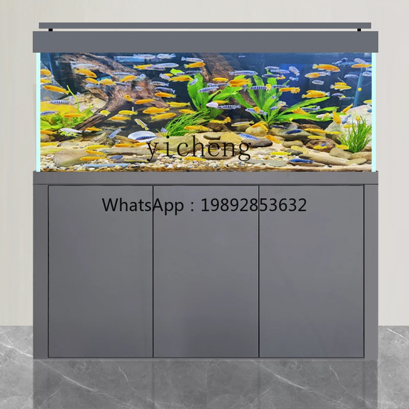 AA  new dragon tank aquarium bottom filter living room large sea dragon home office water-free ultra-white tank