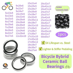 1Pcs 6803 6804 6805 Series Hybrid Ceramic Bearing  ABEC-7 Bicycle Bottom Brackets & Spares S6806 6807 Si3N4 Ball Bearings
