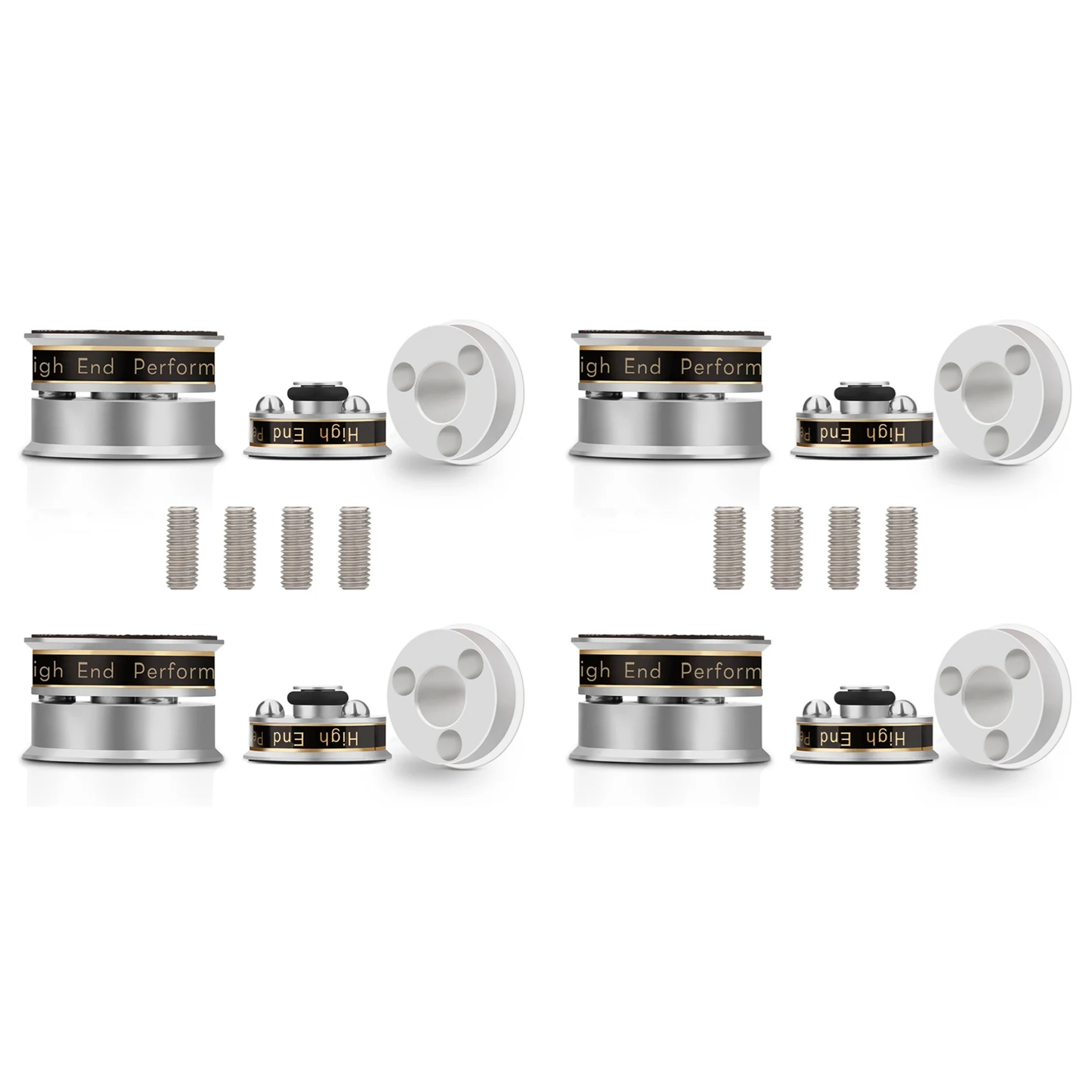 8X Hifi مكبر صوت حامل وسادة للقدم مضادة للصدمات وممتصة للصدمات وأقدام عزل فضية