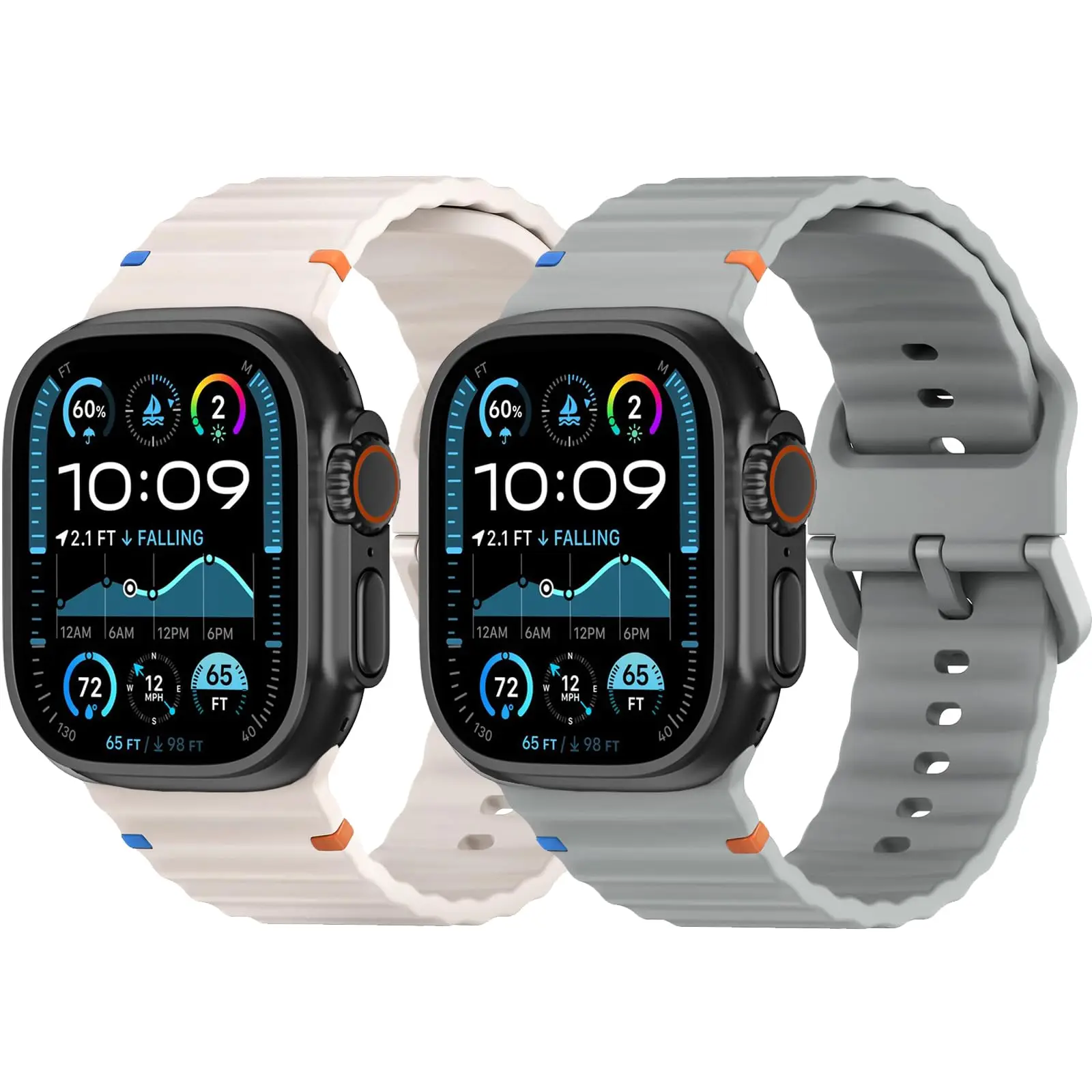 Ocean Band for Apple Watch Ultra 2 Bands 49mm 46mm 45mm 44mm 42mm 41mm 38mm Silicone Strap iWatch Series 9 8 7 6 SE 45mm Correas