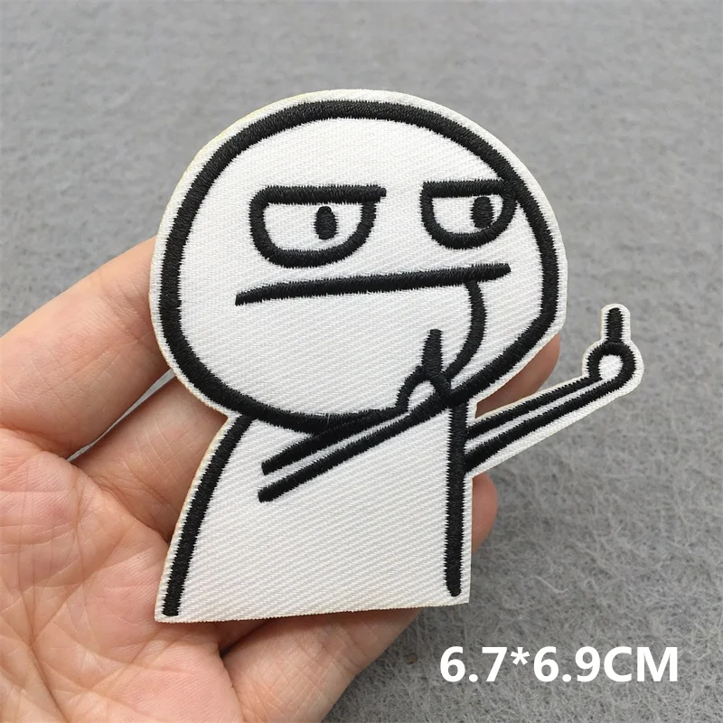 Schwarz-weiße Aufnäher zum Aufbügeln für Kleidung, Cartoon-Katze, Aufnäher auf Kleidung, Stickerei-Patch, DIY-Applikationen, Abzeichen, Aufkleber – Detail 13
