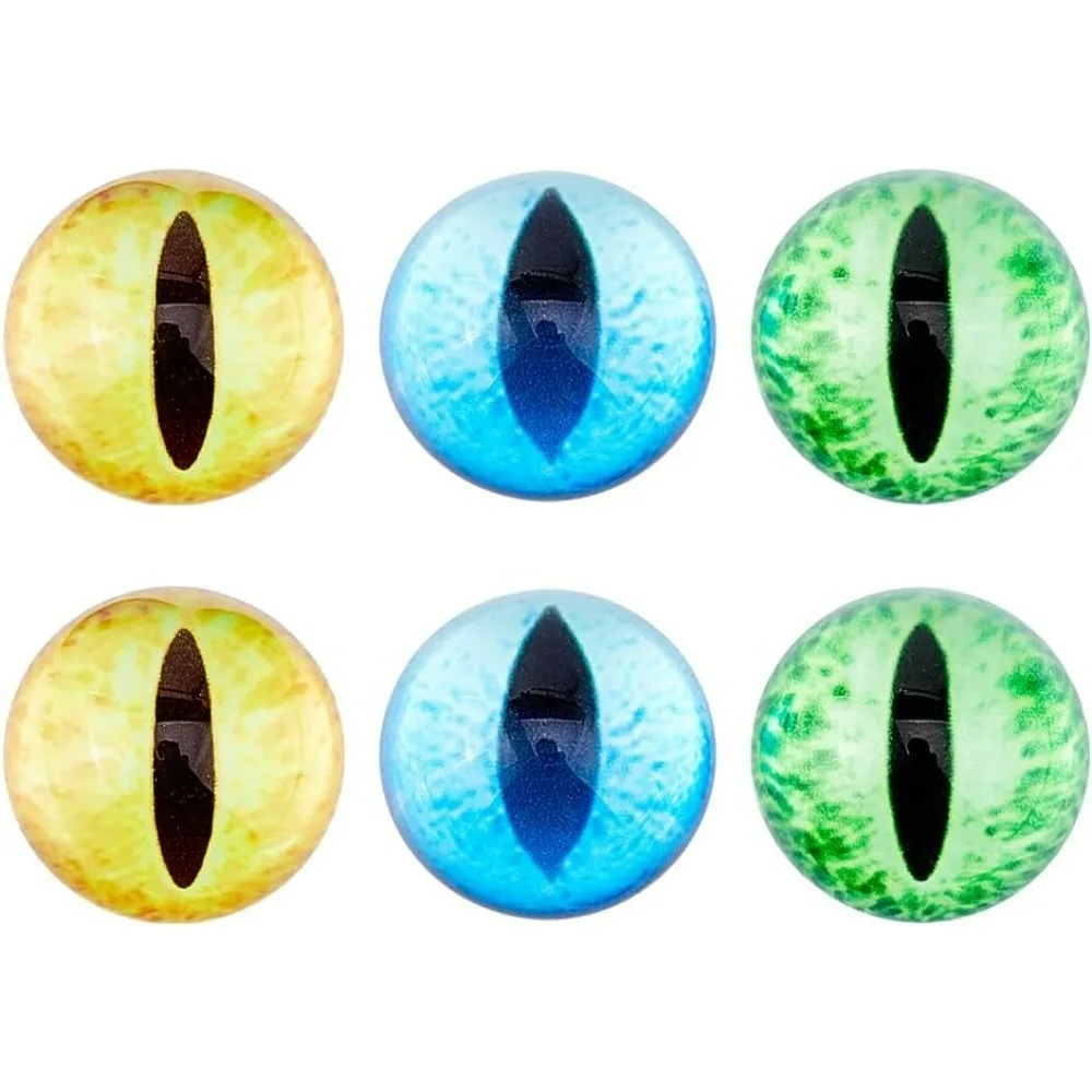 

3 пары 3 цветов, полукруглые глаза, 30 мм, глазные яблоки, стеклянные глаза, кошачьи глаза, глаза дракона, стеклянные купольные глаза, кабошоны, защитные глаза
