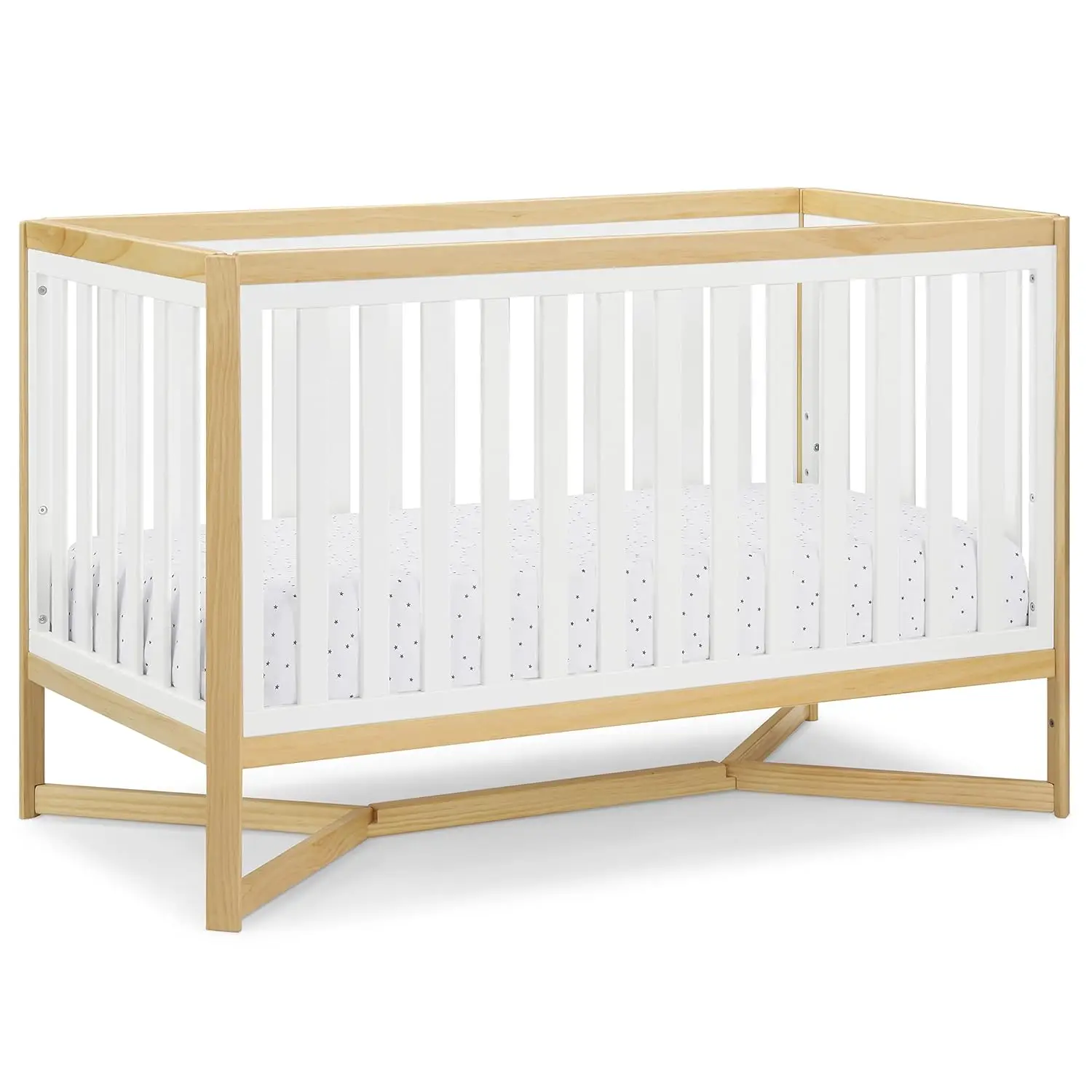 

Delta Children Tribeca 4-in-1 Baby Convertible Crib, Bianca White/Natural,Mattress not included.