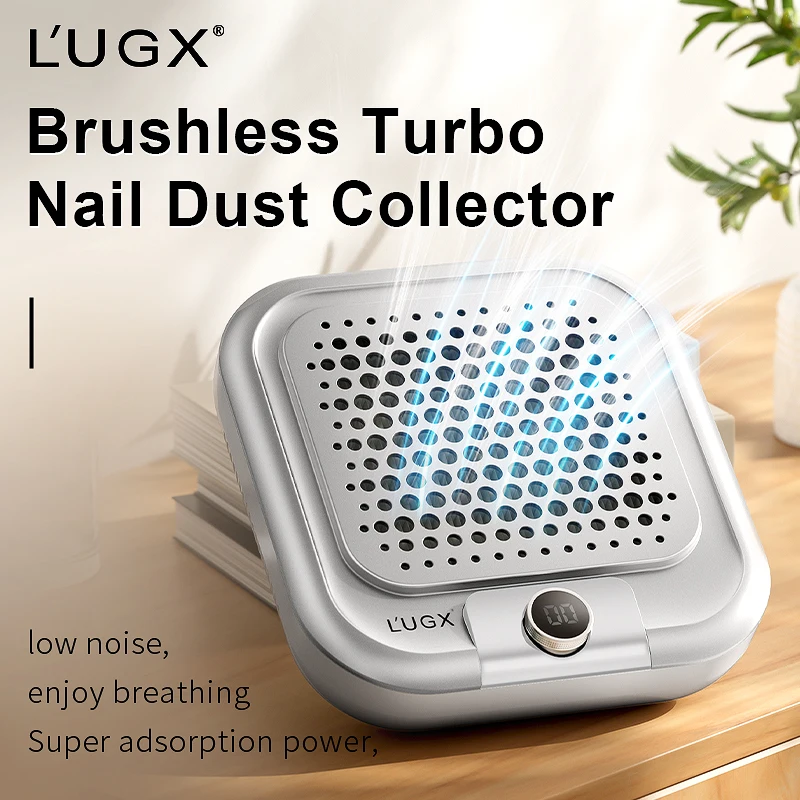 LUGX 48W Strong Electric Brushless Nail Vacuum Cleaner Machine Professional Nail Dust Collector