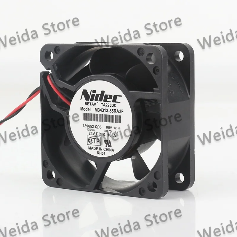 Original Nidec 24V 0.16A 6CM Inverter server 60X60X25MM Ball bearing Two-wire M34313-55RA3F Cooling fan