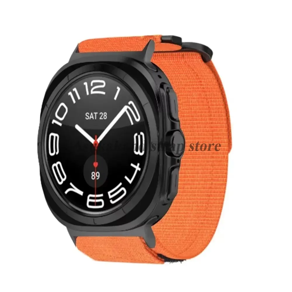 Płócienny pasek do zegarka damskiego do Samsung Galaxy Watch 7 Ultra 47mm Quick, nylonowy pasek z pętlą, męskie sportowe bransolety, miękki nylonowy pasek na nadgarstek