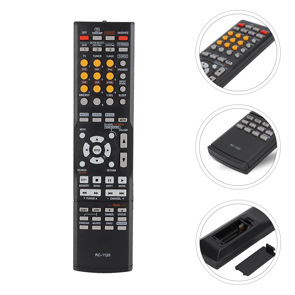

Learning Remote Control Black Wireless for Receiver Replacement Long Distance Transmission Easy Operate Comfortable Big