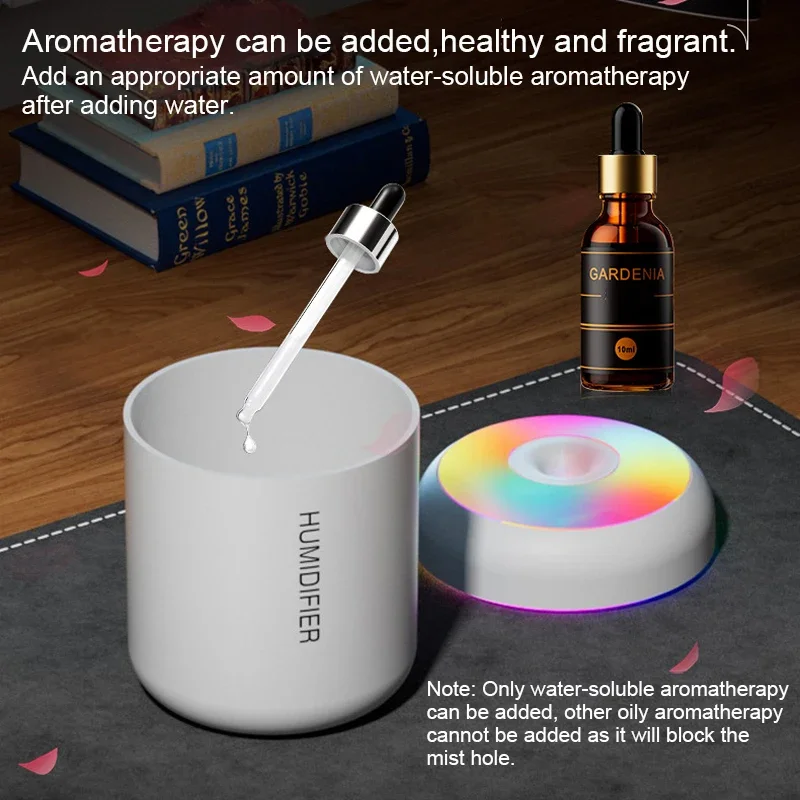 180ML Mini Air Humidifier USB Aroma Diffuser Essential Oil Purifier Mist Maker Colorful Lights humidificador For Home Car Office